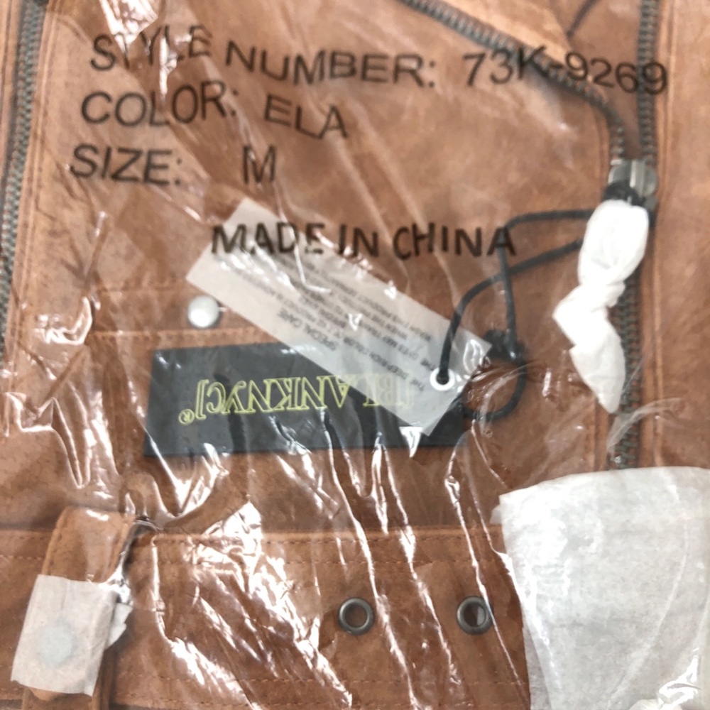 Blank NYC Brown Suede Leather Moto Zip Jacket In El Dorado M - Picture 10 of 11